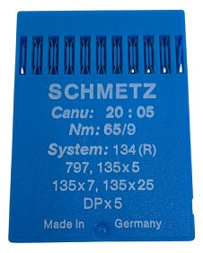 SCH2005/65  |  Schmetz Needle 134, 797, 135X5, 135X7, 135X25, DPX5-size # 65/9 ---(priced p/needle , order in multiples 10 only)