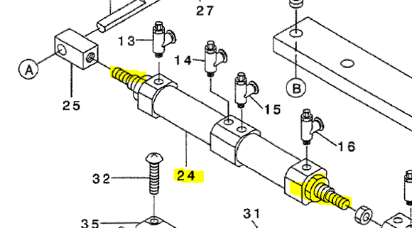 JK-PA-1610801-AO  |  Double Cylinder for Juki MOL-154