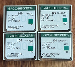 GB0660EB/90 x 400pcs  |  x 400pcs. *|* 400 Needles Groz Beckert Ballpoint Needle SY1433, UY154FGS, UY154GAS, UOX154-SES/FFG-size # 90/14 To suit Union Special 39500 series