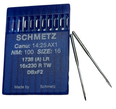 |    SCH1425AX/100  |  Schmetz LeatherNeedle 1738, 16X230-NRTW/LR-size # 100/16 ---(priced p/needle , order in multiples 10 only)