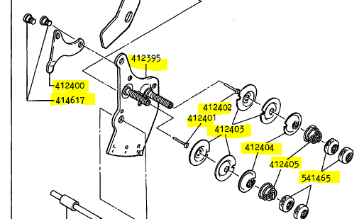 SIN-412395  |  USE SEI-CS-16318C...............Singer 212U143A Tension Bracket Assembly (SEIKO Japan)  ---n.l.a. when sold out.--