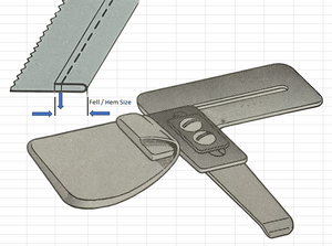 A75U-4.8mm 3/16"  |  Single Up Turn Hemmer / Folder | 4.8mm.-3/16"