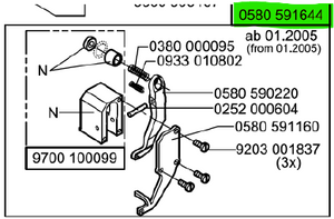 ADL-0580-591644  |  Cpl. Needle Thread catcher assembley for Durkopp Adler 559 ,580 Buttonhole machine.