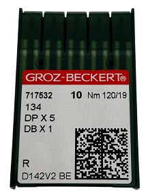 717532  |  GB2005/120 Groz -Beckert Needle 134, 797, 135X5, 135X7, 135X25, DPX5-size # 120/19 NEEDLE  | ---(priced p/needle , order in multiples 10 only)