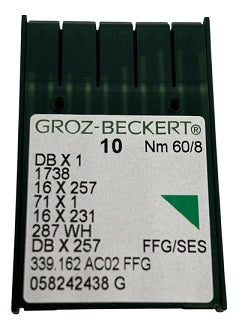 GB1425EB/60  Groz -Beckert Ball Point Needle 1738, SY2270, 16X231, 16X257, DBX1, DBX257-SES/FFG-size # 60/8 NEEDLE  | ---(priced p/needle , order in multiples 10 only)