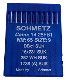 SCH1425FB/65  |  Schmetz Ballpoint Needle 1738, SY2270, 16X231, 16X257, DBX1, DBX257-SUK/FG-size # 65/9 ---(priced p/needle , order in multiples 10 only)