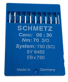 SCH0830/70  |  Schmetz Needle 750, EBX750, SY6482-size # 70/10 ---(priced p/needle , order in multiples 10 only)
