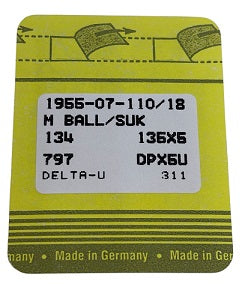 SNF2005FB/110  |  Singer Brand Needle 134, 797, 135X5, 135X7, 135X25, DPX5-SUK/FG-size # 110/18 ---(priced p/needle , order in multiples 10 only)