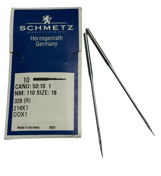 |    SCH5010/110  |  Schmetz 214X1, 328, DDX1, SY4950-size # 110/18 ---(priced p/needle , order in multiples 10 only)