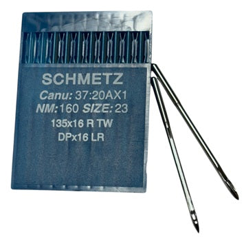 |  758624  |  SCH3720AX/160  |  Schmetz Leather 3355-86, 135X16 NRTW/LR-size # 160/23  | ---(priced p/needle , order in multiples 10 only)