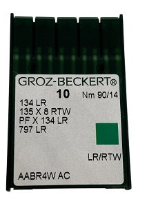 714982 GB2005AX/90 Groz -Beckert Leather Needle 135X8, 134, 797-NRTW/LR-size # 90/14 NEEDLE  | ---(priced p/needle , order in multiples 10 only)