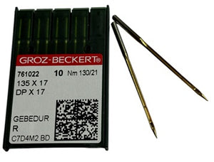 GB3720/130GEBE (priced p/ndl , multiples 10 only)  Groz -Beckert GEBEDUR Needle 135X17, DPX17, SY3355-size # 130/21 NEEDLE  |