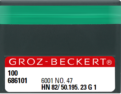 GB-HN82/50.195.23G1  |  6001 NR47  |  Box of 100 Pcs.  Groz Beckert Needle  Curved