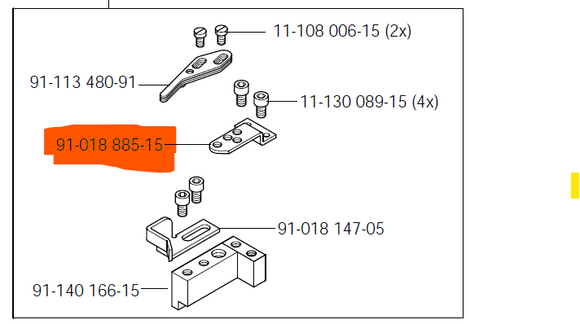 PF-91-018885-15  |  Thread nipper holder for Pfaff 1245-900