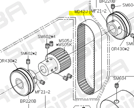 SIR-MD42J |  Timing belt for Siruba C007KD ( for MF)