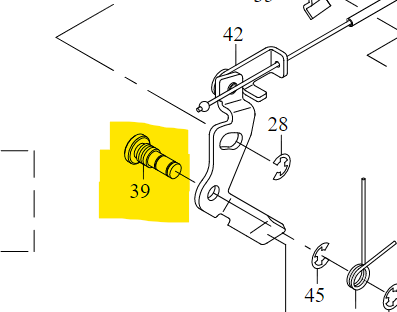 JK-400-50582  |  Tension Release Shaft  piece for Juki DDL-9000B