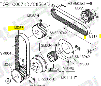 SIR-MS67  |  Belt for Siruba C007KD/C858KD ( for MS)